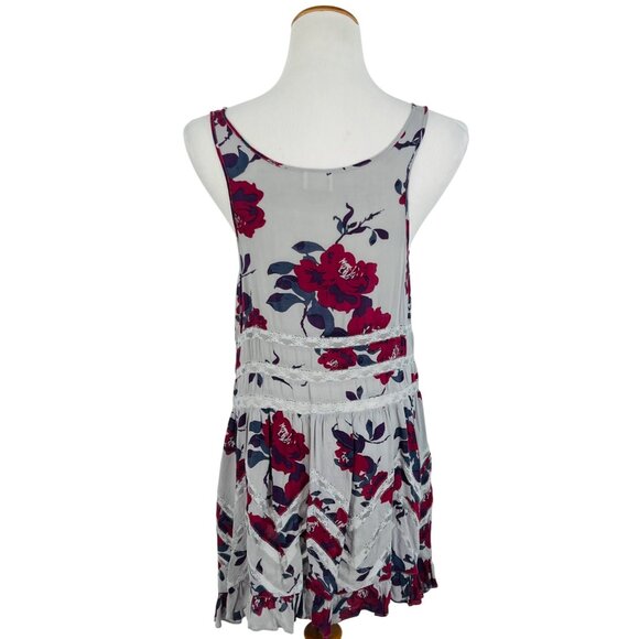 Free People Gray Floral Voile & Lace Slip Dress | Boho Grunge Fairy Cottagecore - Picture 11 of 16